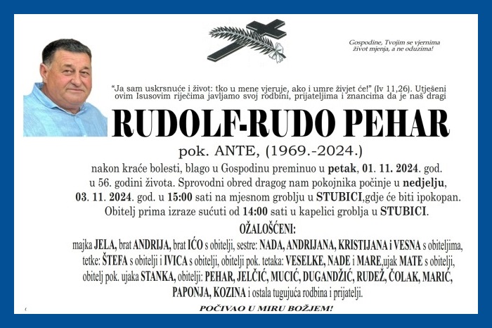 Rudolf – Rudo  Pehar