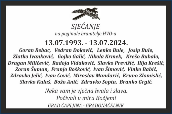 Sjećanje Na Poginule Branitelje  Hvo-A