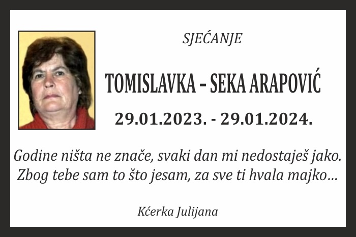 Tomislavka – Seka  Arapović