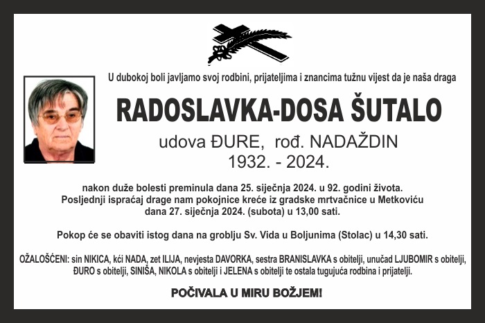 Radoslavka – Dosa  Šutalo