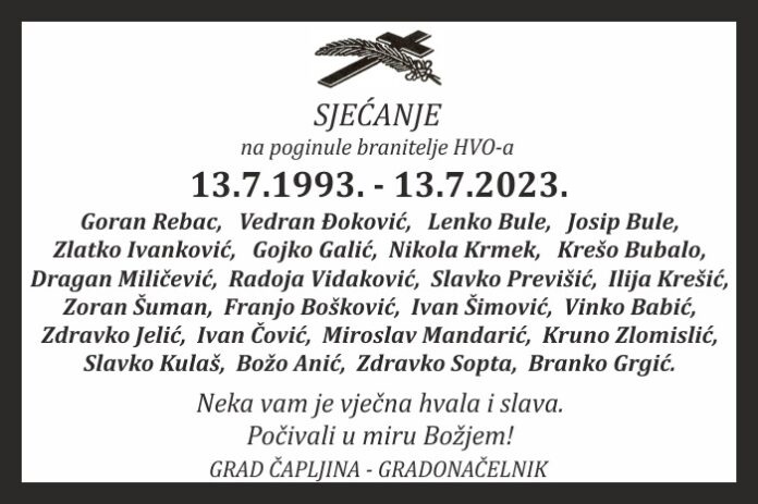 Sjećanje Na Poginule Branitelje  Hvo-A