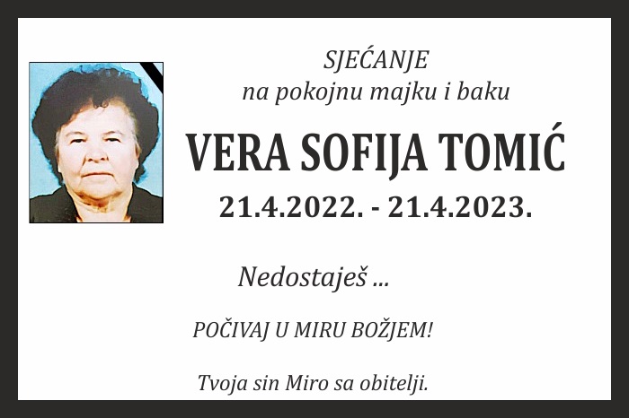 Vera Sofija  Tomić