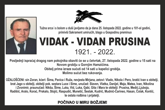 Vidak – Vidan  Prusina