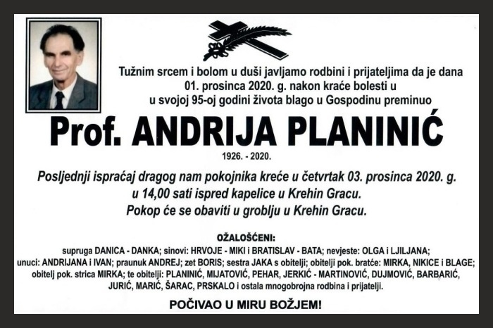 Prof. Andrija  Planinić