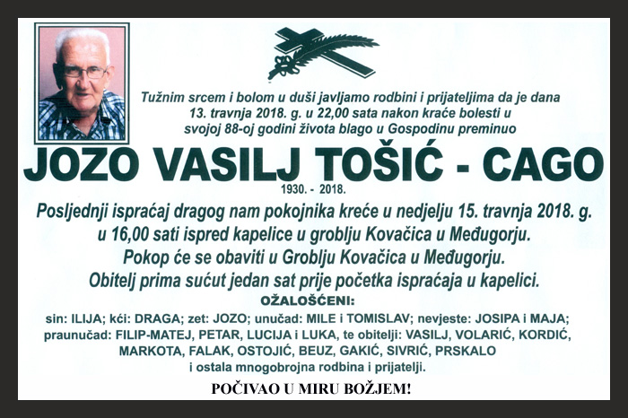 Jozo Vasilj Tošić –  Cago